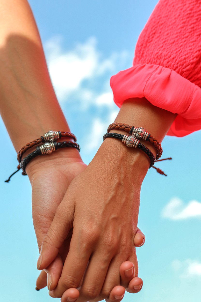 Matching Bracelet Wrist Photo - 25 Long Distance Valentine's Day Photo Ideas