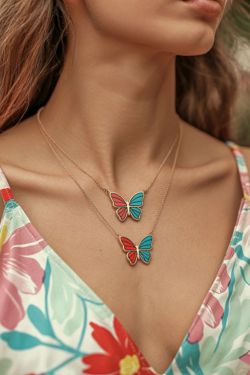 Matching Butterfly Necklaces - 25 Valentine's Day Matching Jewelry Ideas
