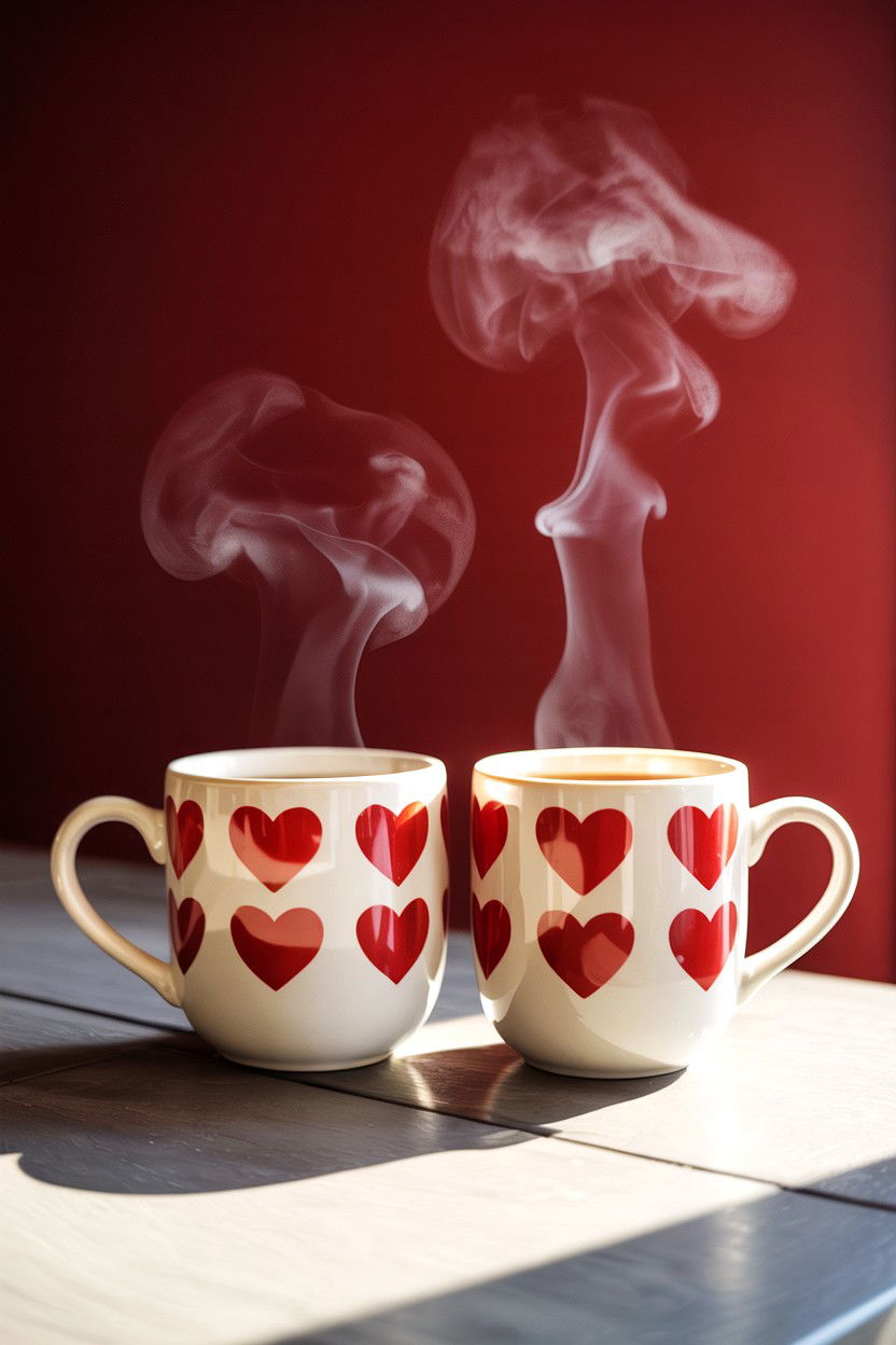 Matching Coffee Cup Photo - 25 Long Distance Valentine's Day Photo Ideas