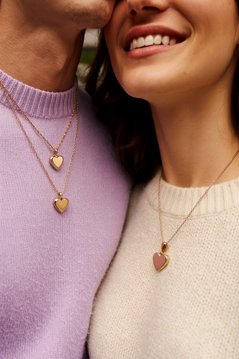 Matching Heart Necklaces - 25 Valentine's Day Matching Jewelry Ideas