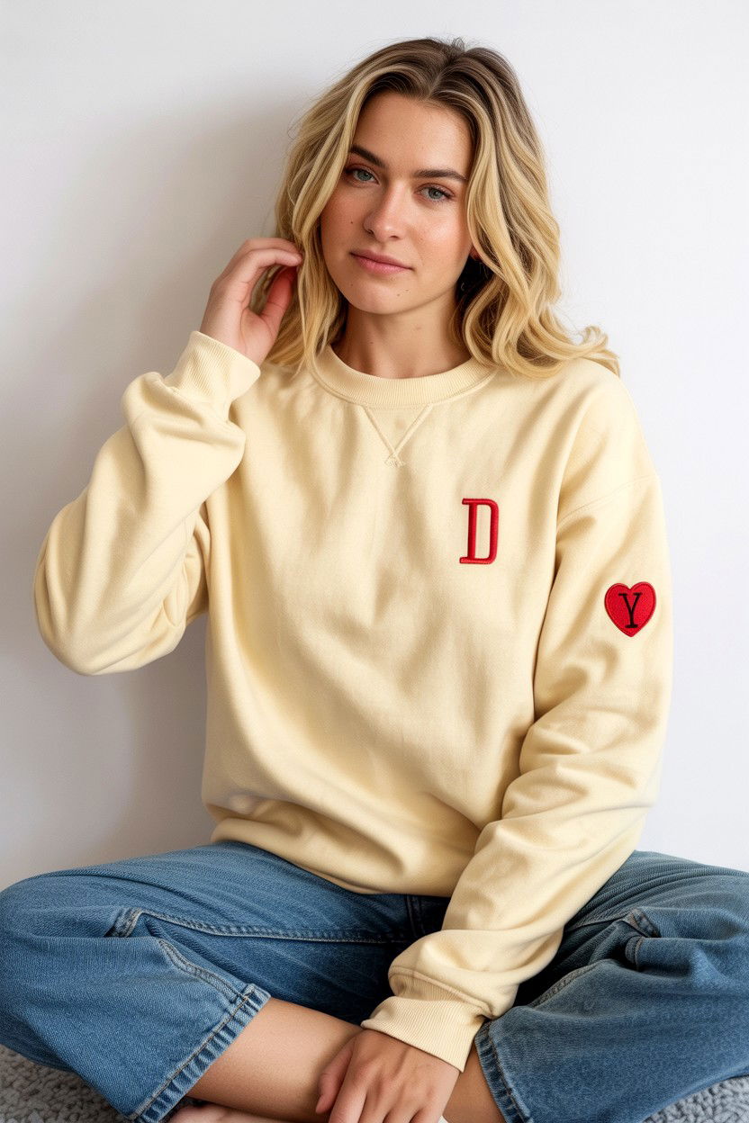 Matching Initial Sweatshirt - 25 Long Distance Valentine's Day Gift Ideas