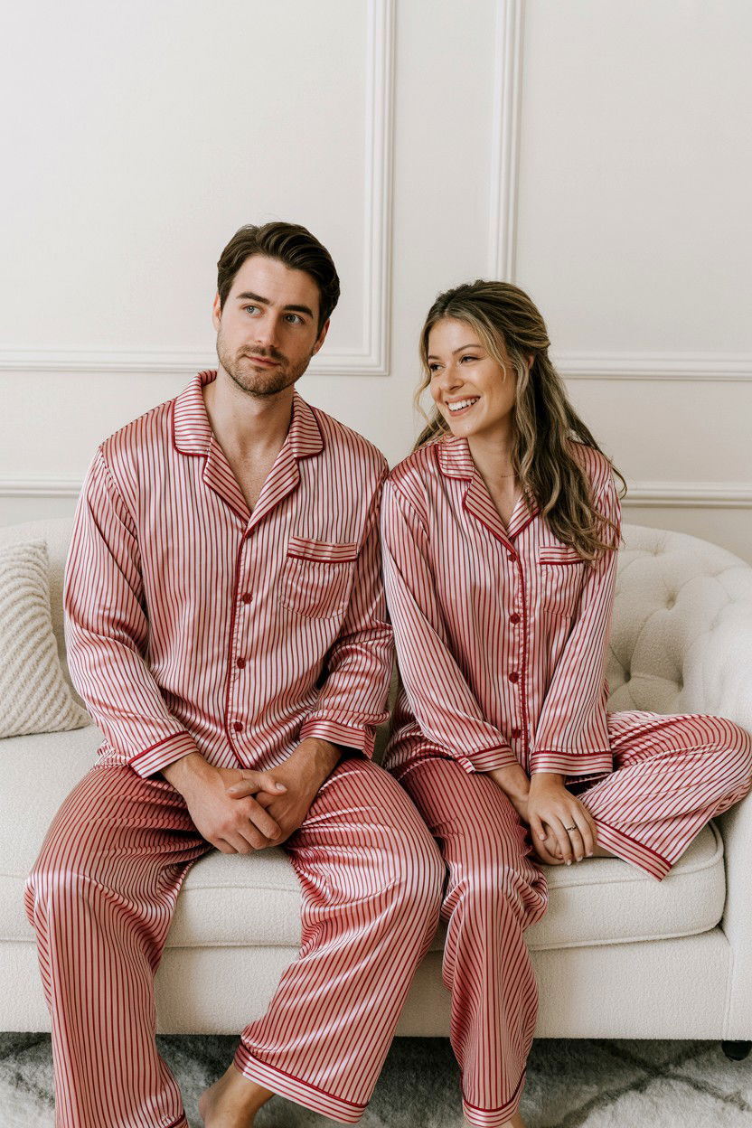 Matching Pajamas For Couples - 25 Valentine's Day Indoor Photo Ideas