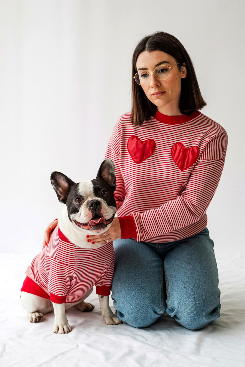 Matching owner and dog outfits - 25 Valentine's Day Ideas for Dogs