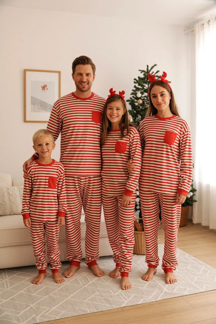Matching pajamas family photo - 25 Valentine's Day Photo Card Ideas