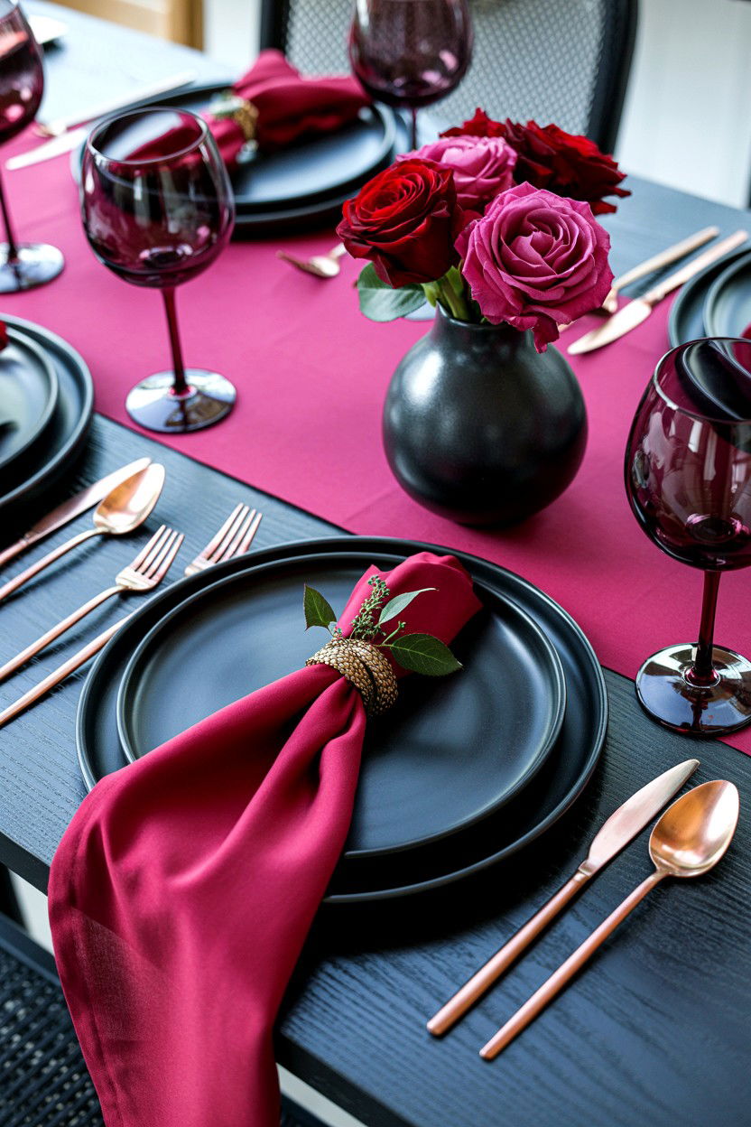 Matte Black Plates - 25 Valentine's Day Dinnerware Ideas
