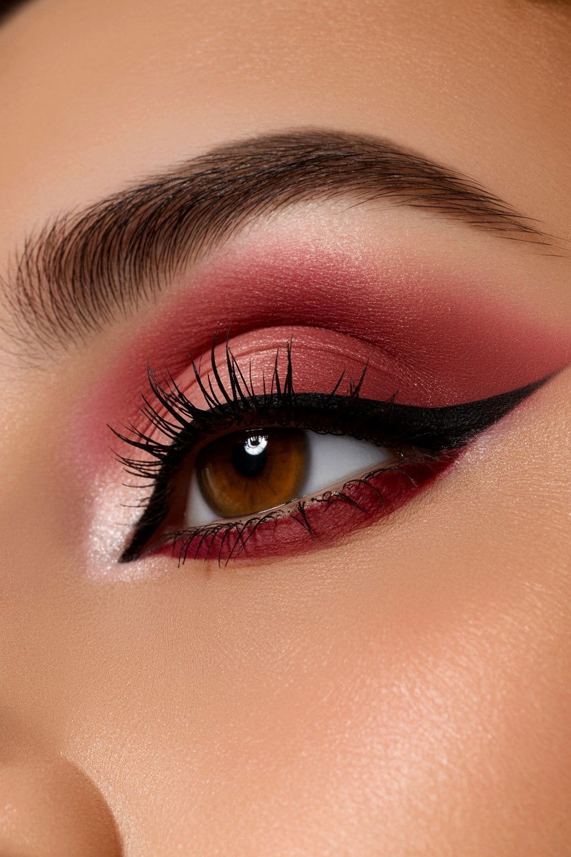 Matte Cranberry Lid - 25 Valentine's Day Makeup for Brown Eyes