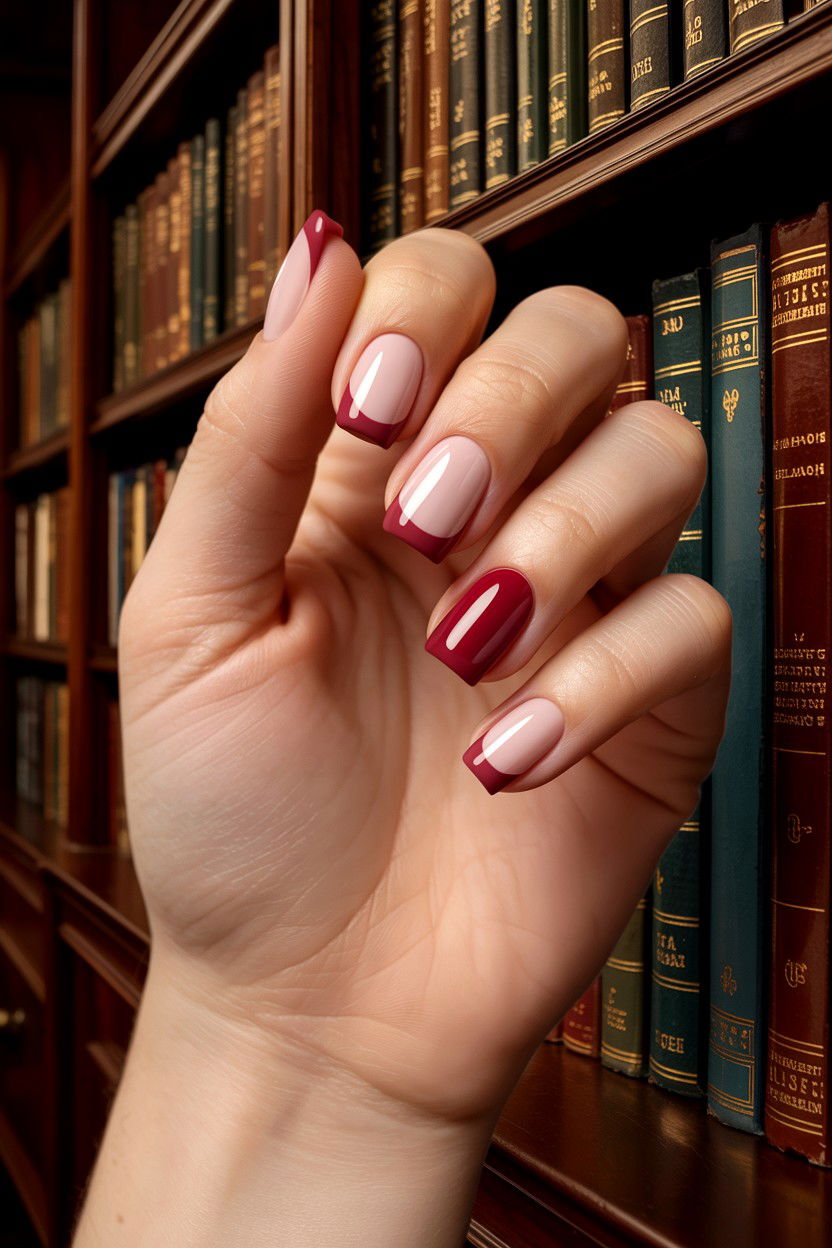 Matte French Tip Heart - 25 French Tip Valentine's Day Nails