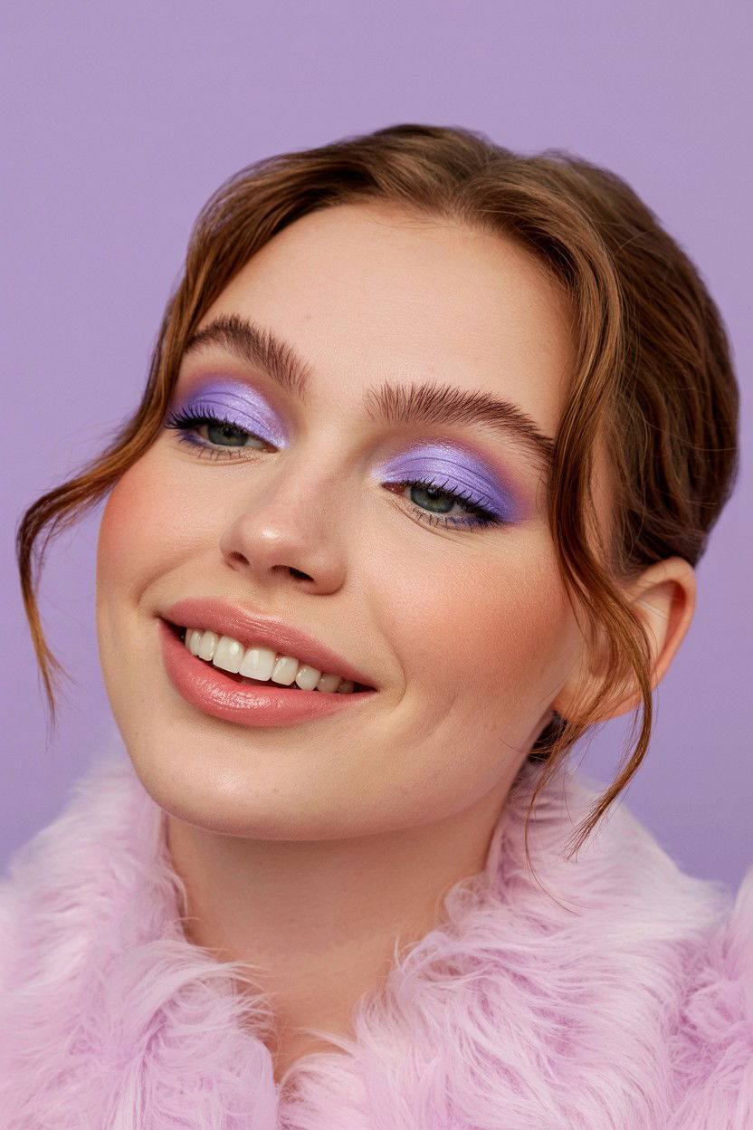 Matte Lavender Eyeshadow - 25 Matte Valentine's Day Makeup Ideas