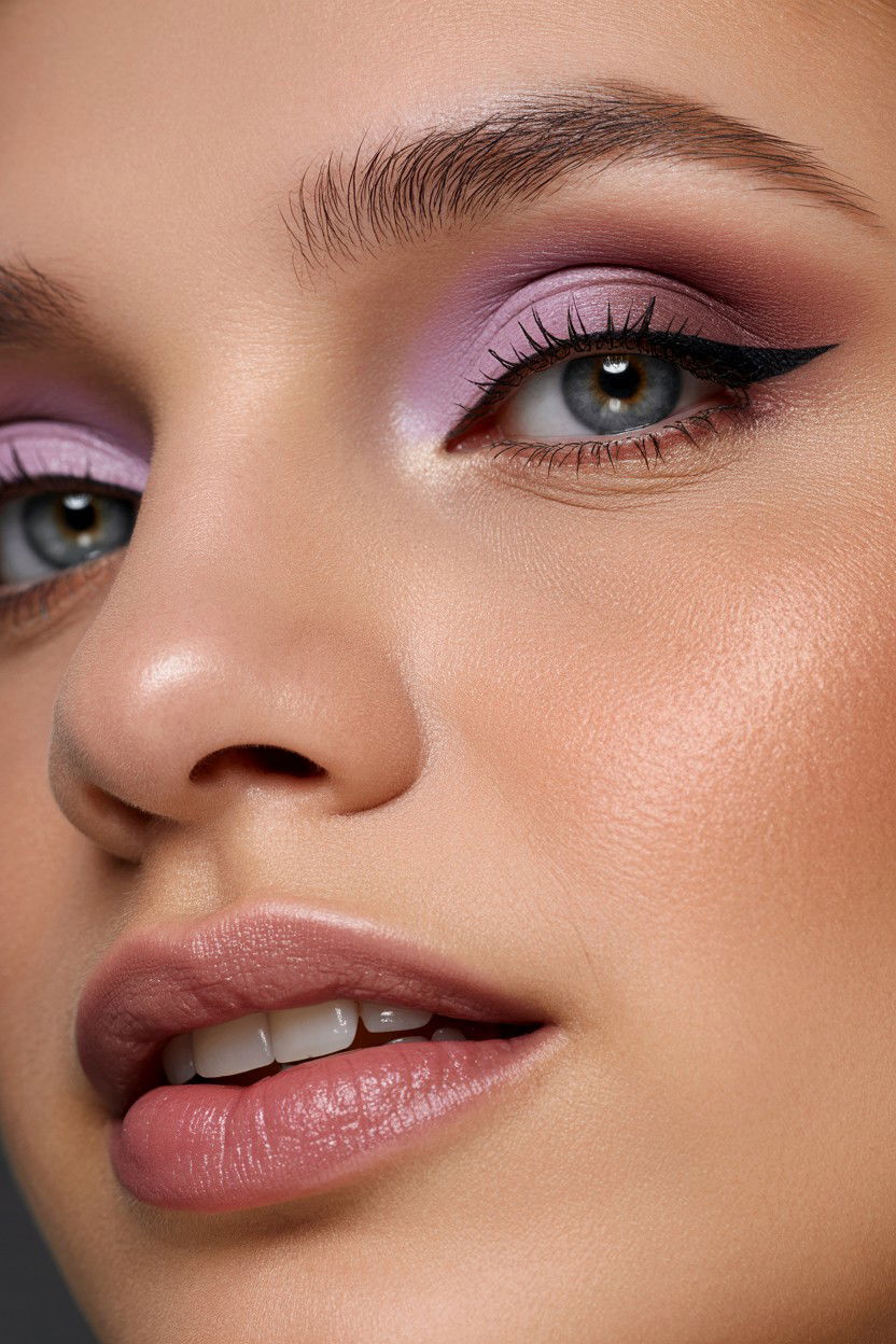 Matte Mauve Eyeshadow - 25 Soft Glam Valentine's Day Makeup