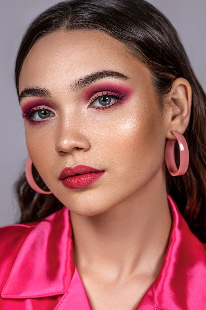 Matte Monochrome Makeup - 25 Matte Valentine's Day Makeup Ideas