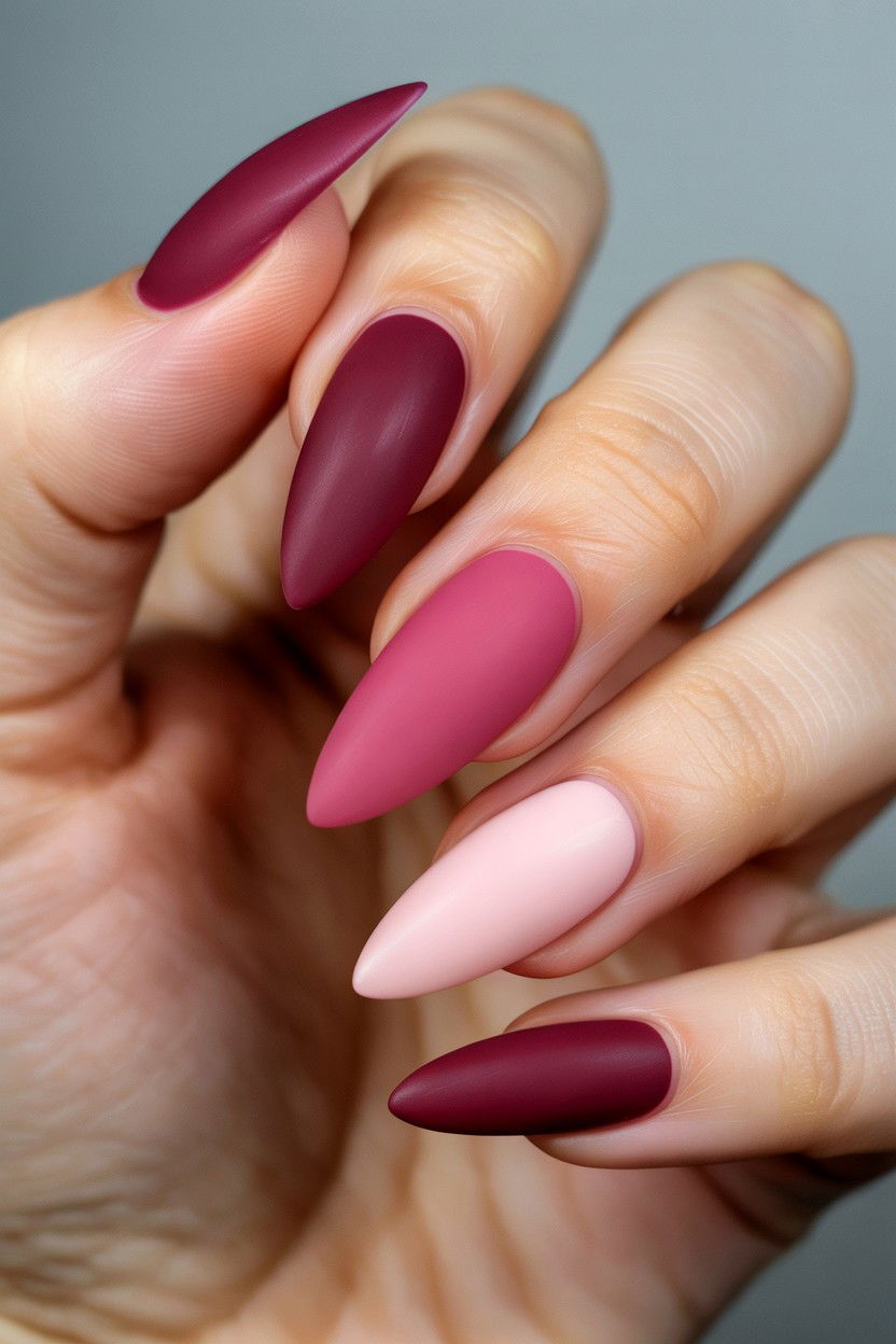 Matte Ombre Nails - 25 Ombre Valentine's Day Nail Ideas