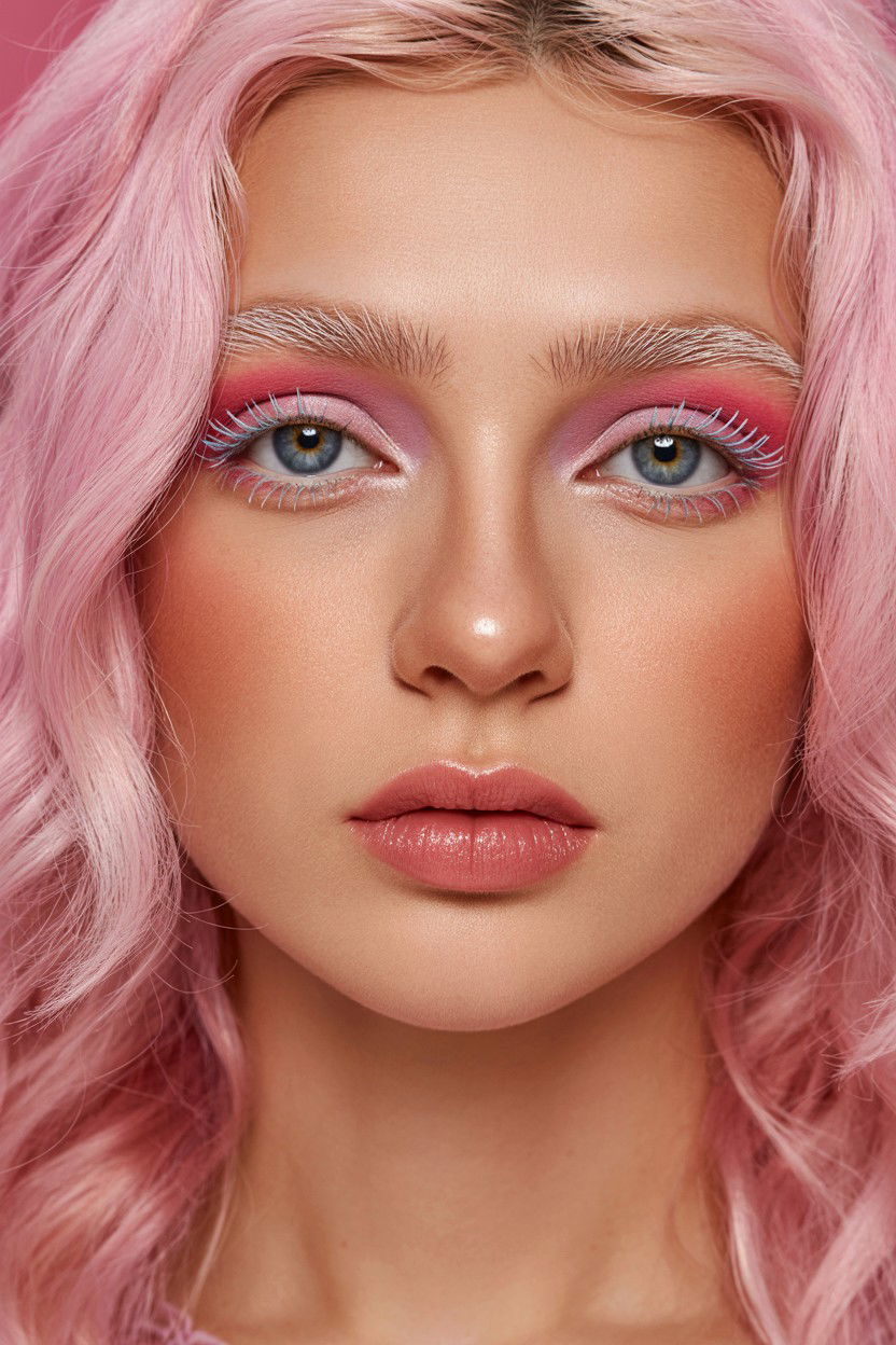 Matte Pastel Pink Eyes - 25 Matte Valentine's Day Makeup Ideas