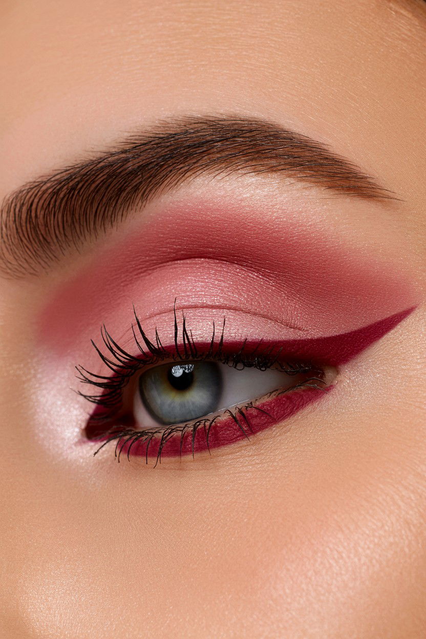 Matte Pink Eyeshadow - 25 Valentine's Day Eye Makeup Ideas