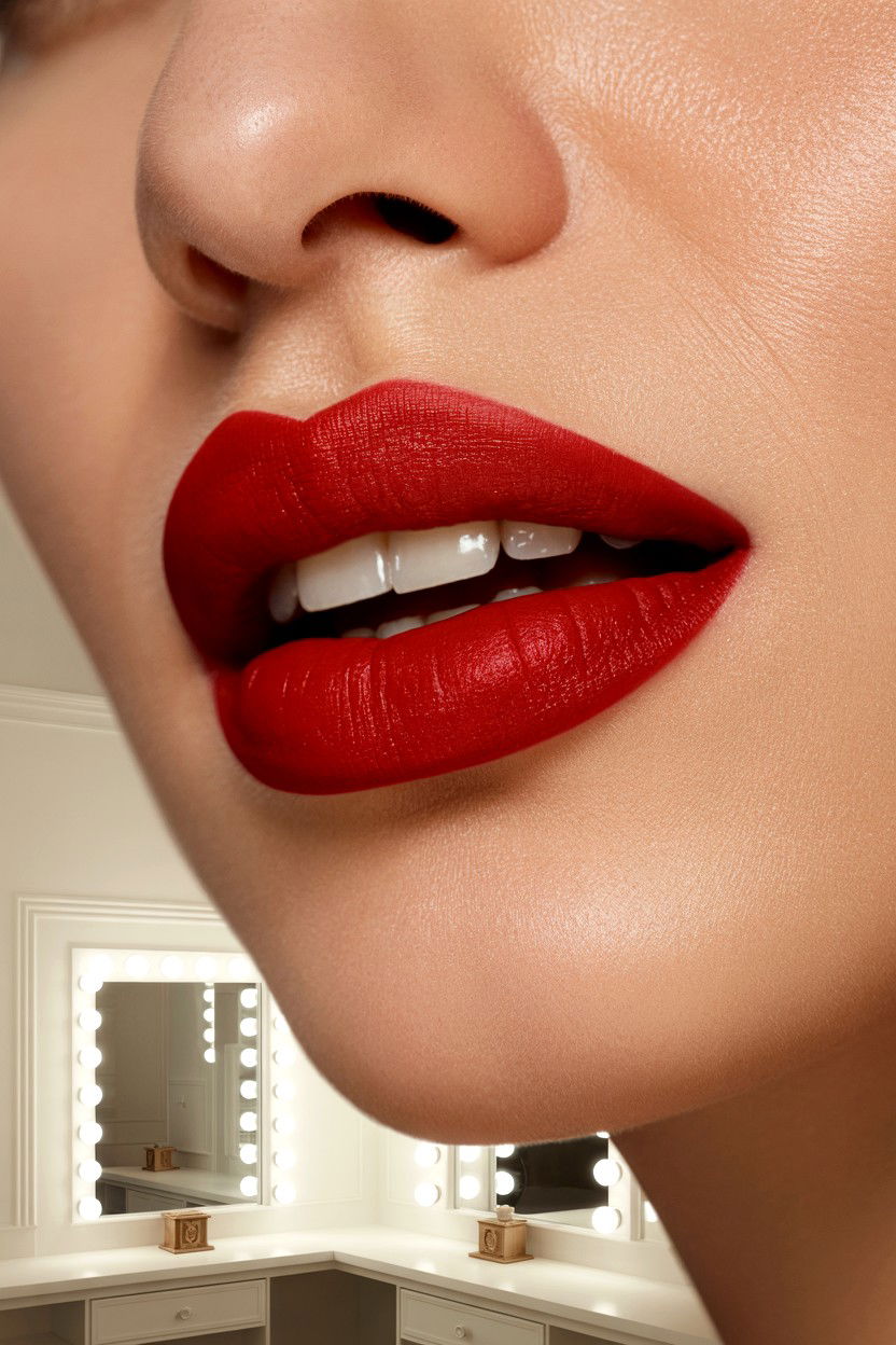 Matte Red Lip - 25 Easy Valentine's Day Makeup Looks