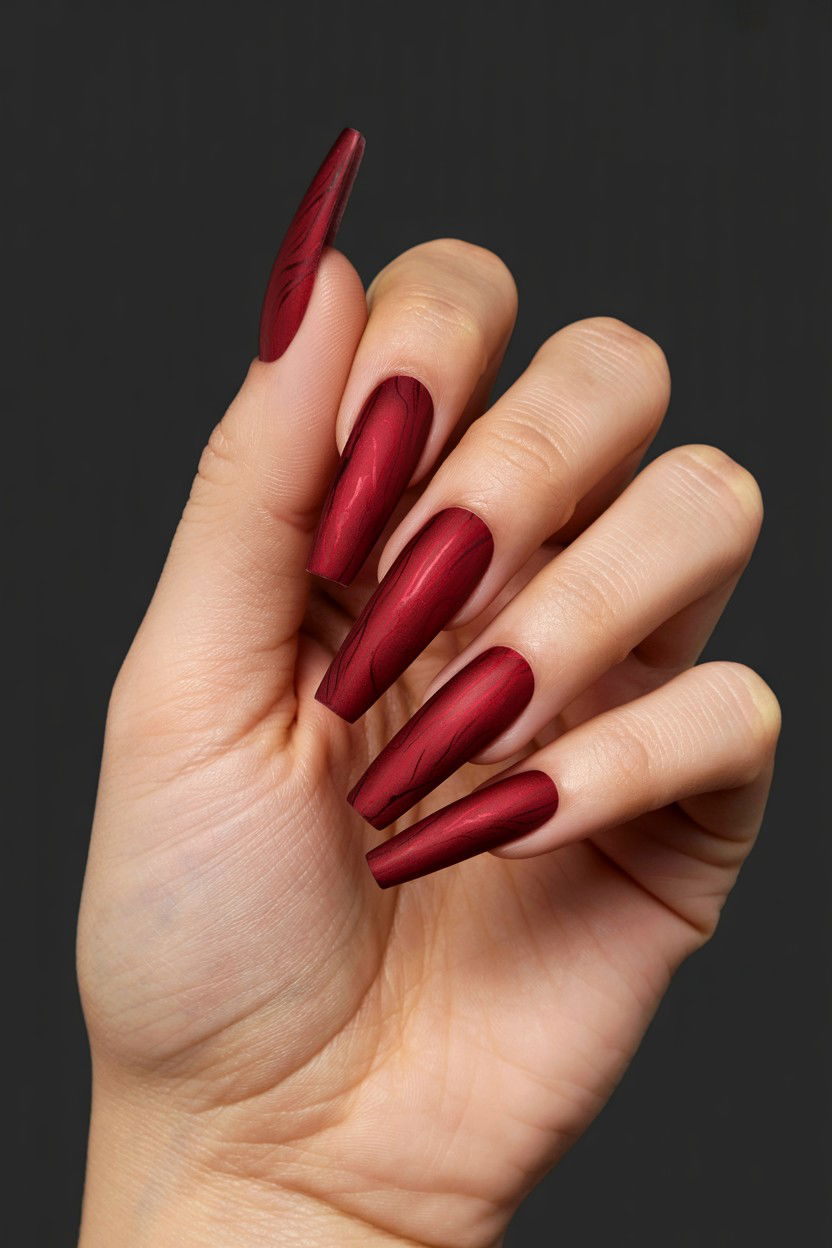 Matte Red Nail - 25 Easy Valentine's Day Nail Designs