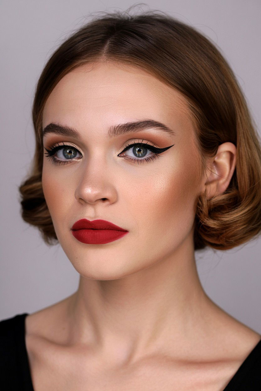 Matte Winged Eyeliner - 25 Matte Valentine's Day Makeup Ideas