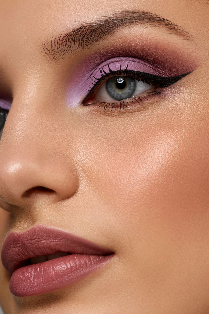 Matte mauve eyeshadow - 25 Smoky Eye Valentine's Day Looks