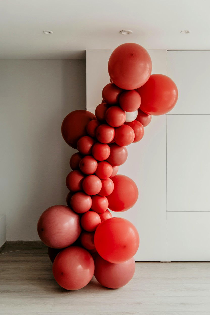 Matte red balloon garland - 25 Valentine's Day Balloon Garland Ideas