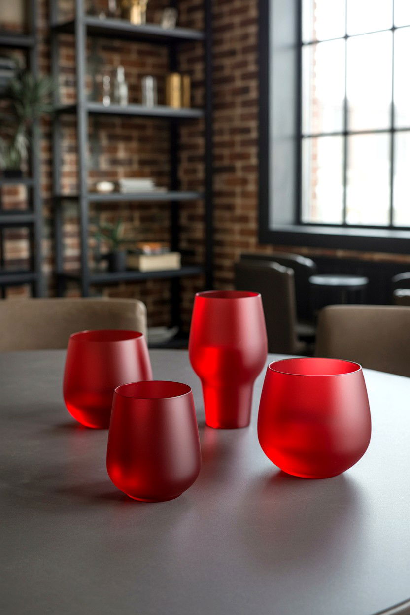 Matte red glassware - 25 Valentine's Day Glassware Ideas