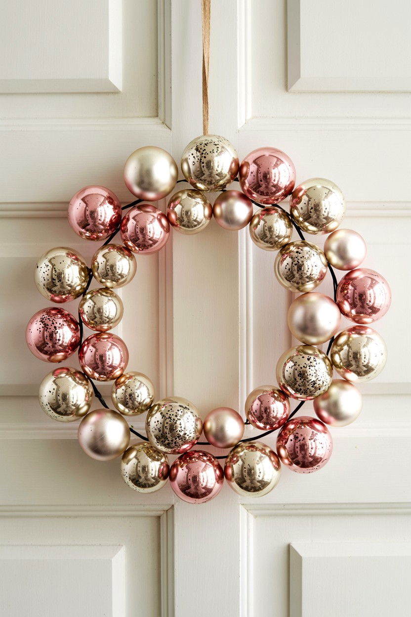 Mercury glass ornament wreath - 25 Vintage Valentine's Day Wreath Ideas