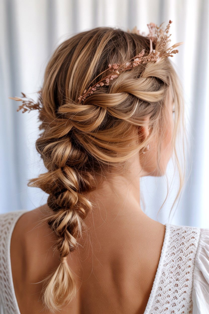 Messy Boho Crown Braid - 25 Valentine's Day Crown Braid Ideas