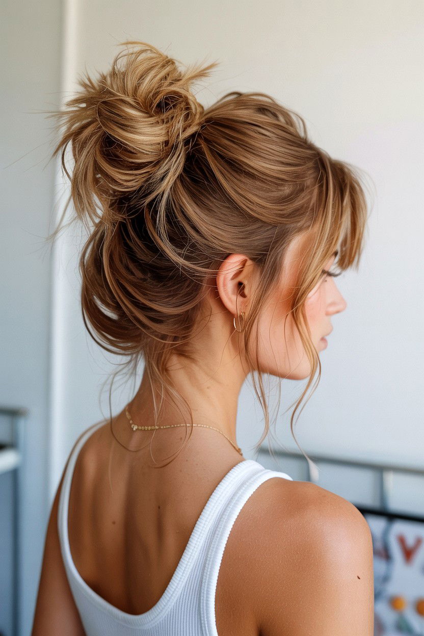Messy Side Bun - 25 Valentine's Day Updo Ideas