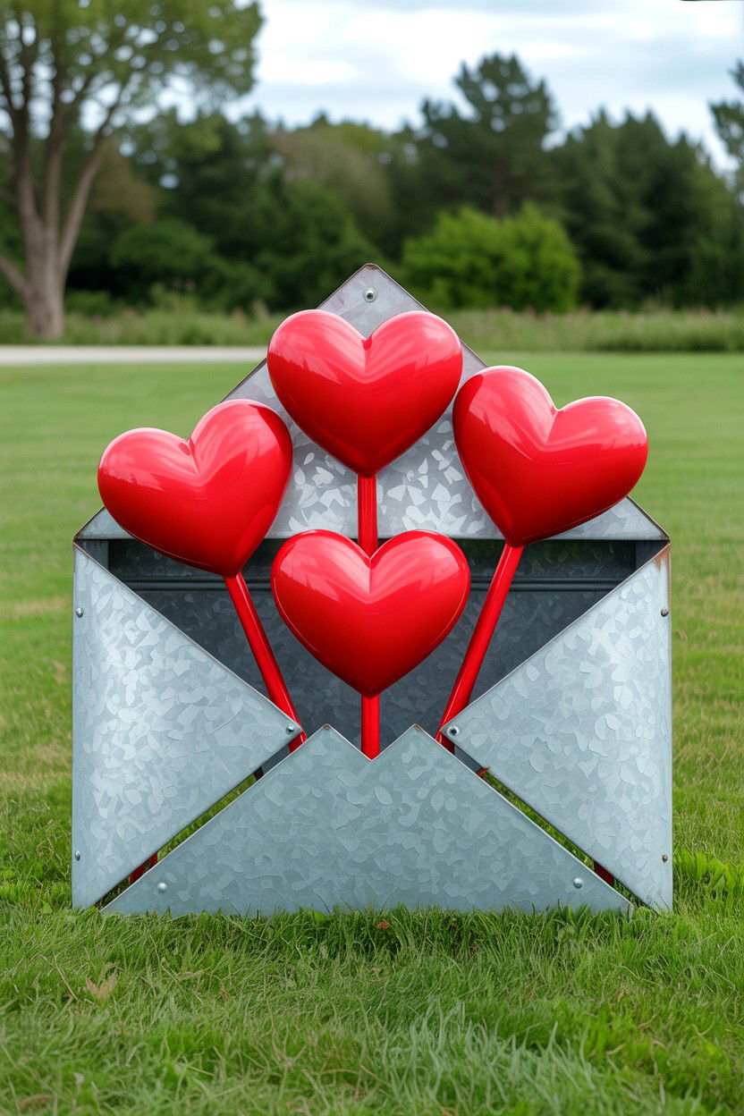 Metal Love Letter Sign - 25 Valentine's Day Door Sign Ideas
