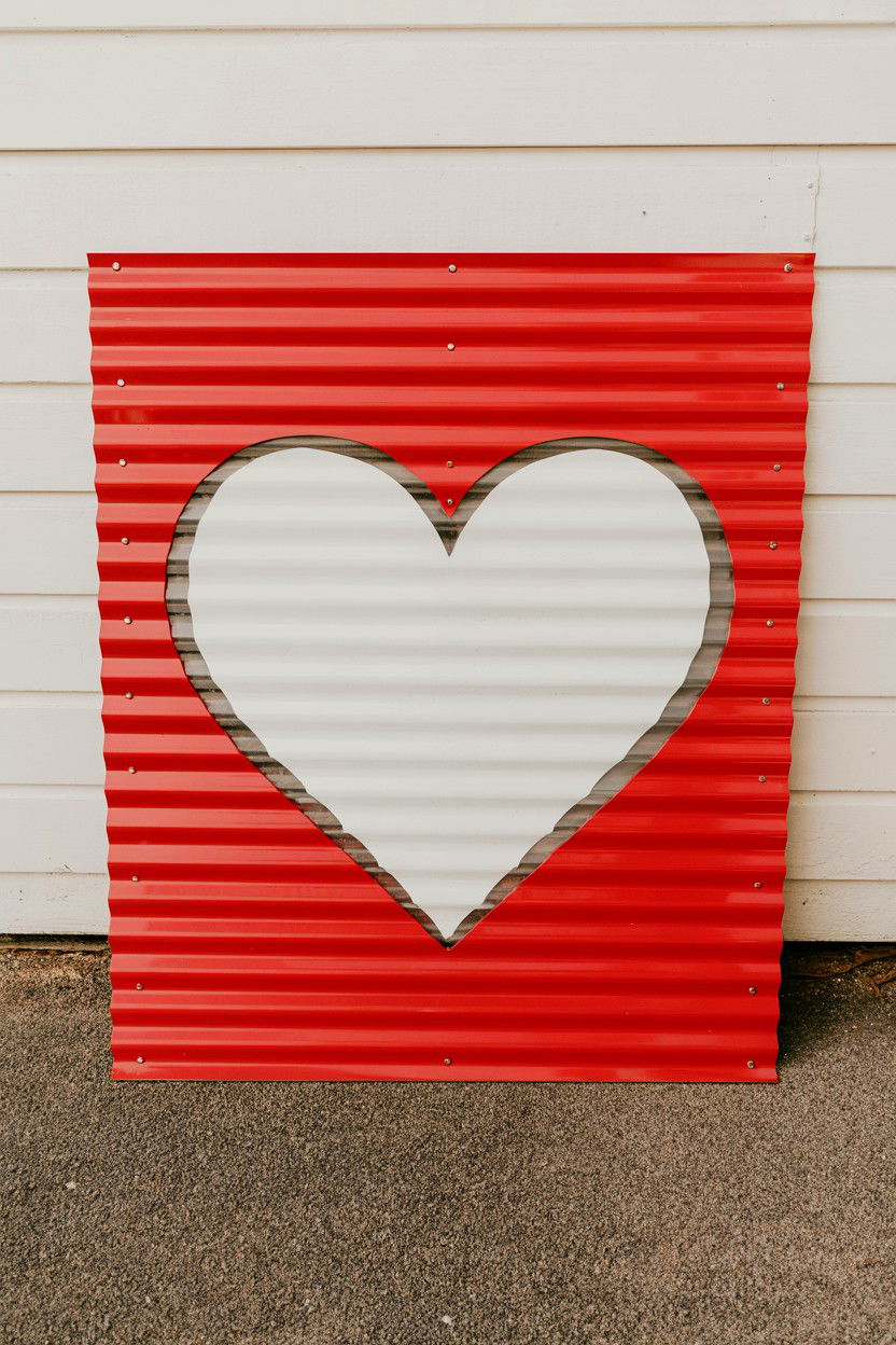Metal Valentine Sign - 25 Valentine's Day Porch Sign Ideas