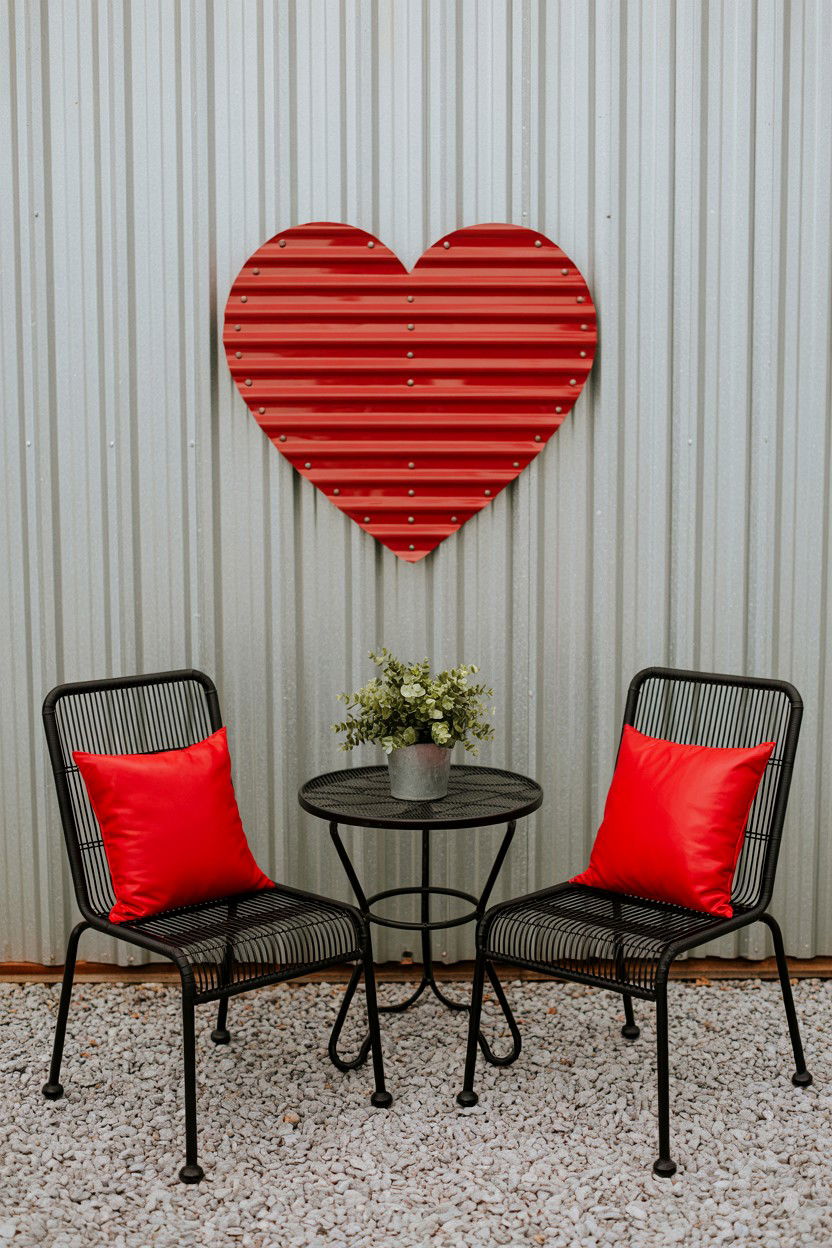 Metal heart sign - 25 Valentine's Day Welcome Sign Ideas