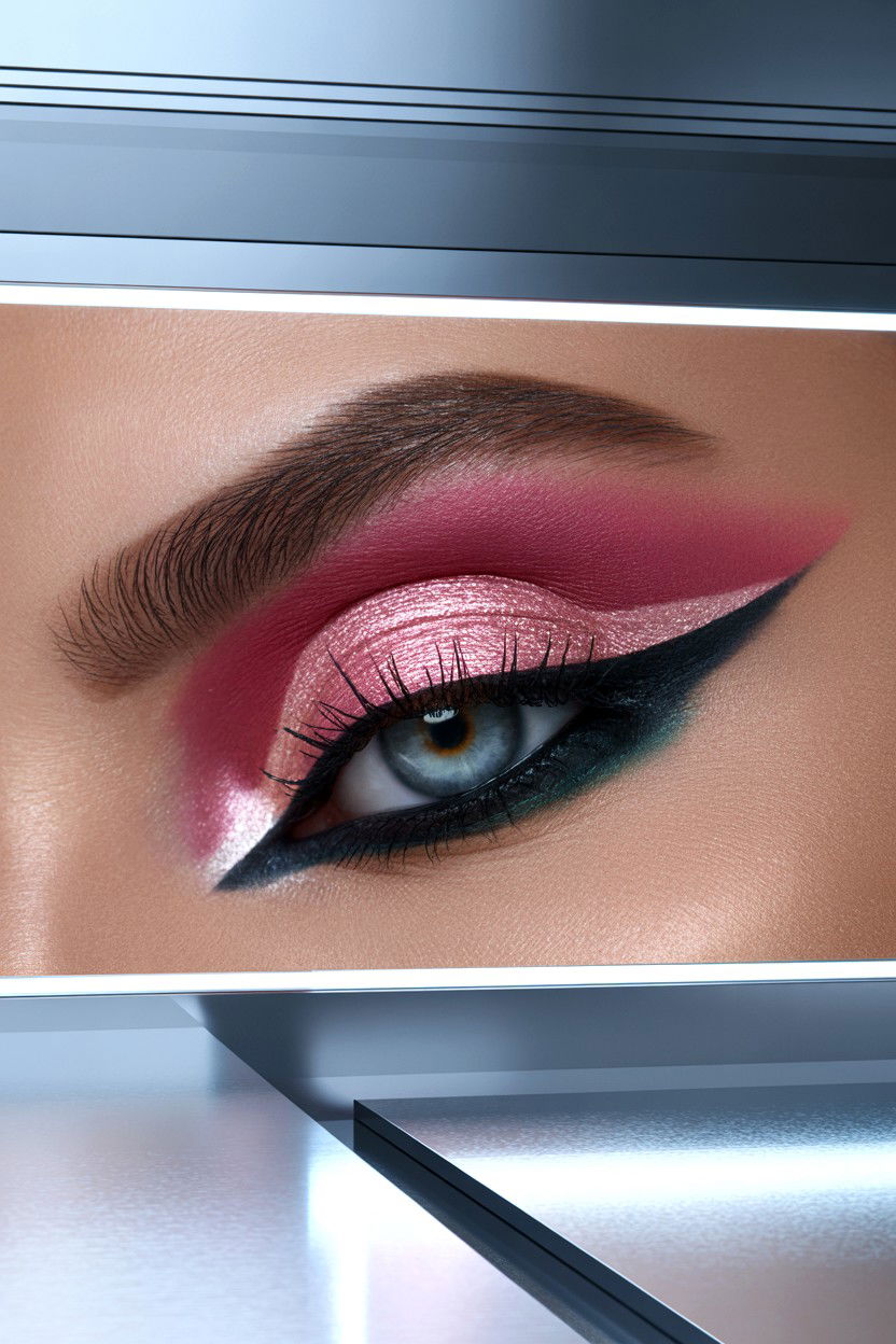 Metallic Cut Crease - 25 Cut Crease Valentine's Day Makeup Ideas