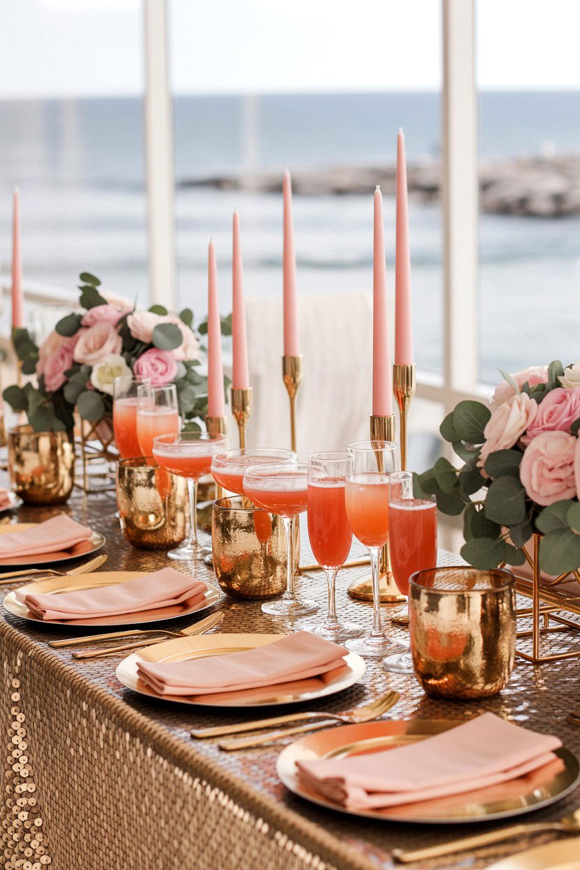 Metallic Gold and Pink Wedding - 25 Valentine's Day Wedding Color Ideas