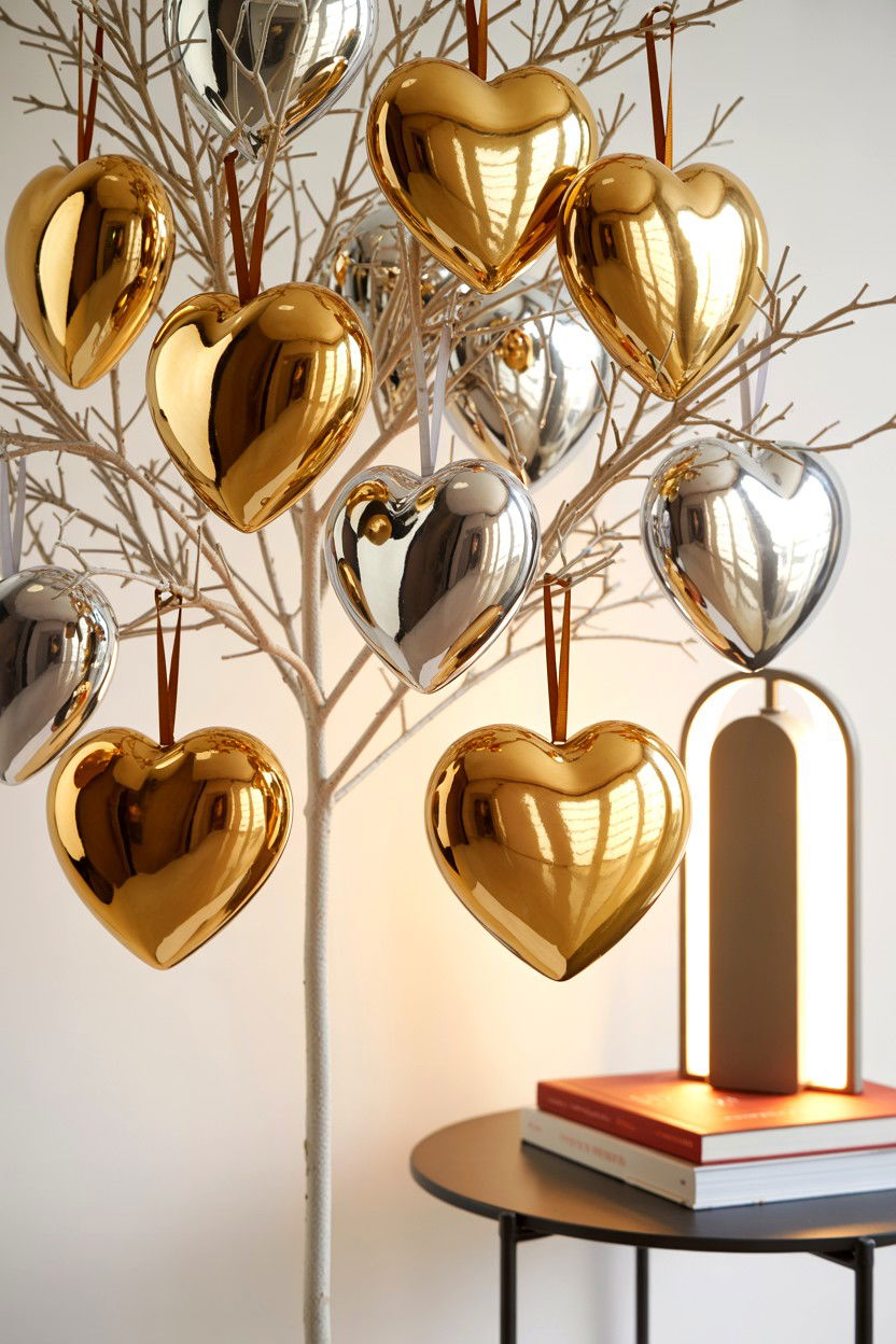 Metallic Heart - 25 Glam Valentine's Day Decor Ideas