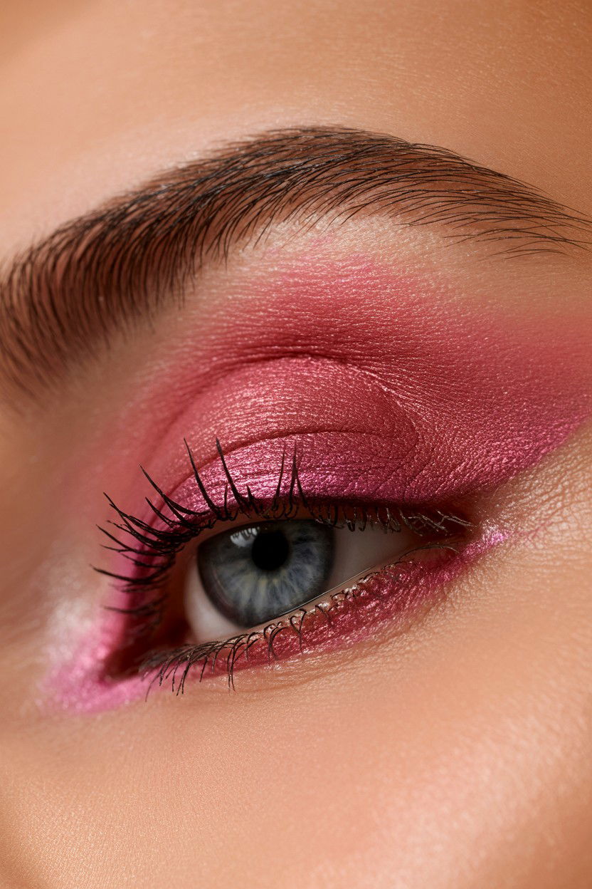 Metallic Pink Eyeshadow - 25 Valentine's Day Eye Makeup Ideas