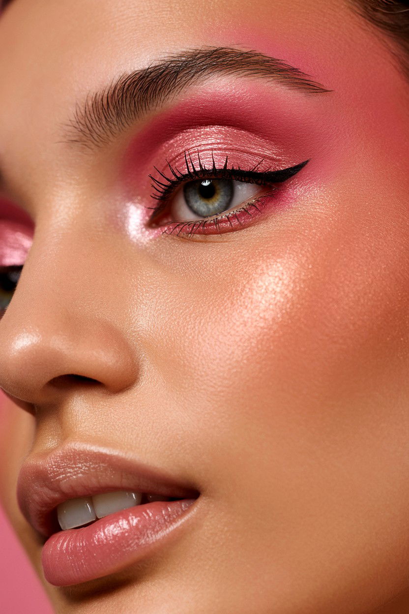 Metallic Pink Eyeshadow - 25 Pink Valentine's Day Makeup Looks