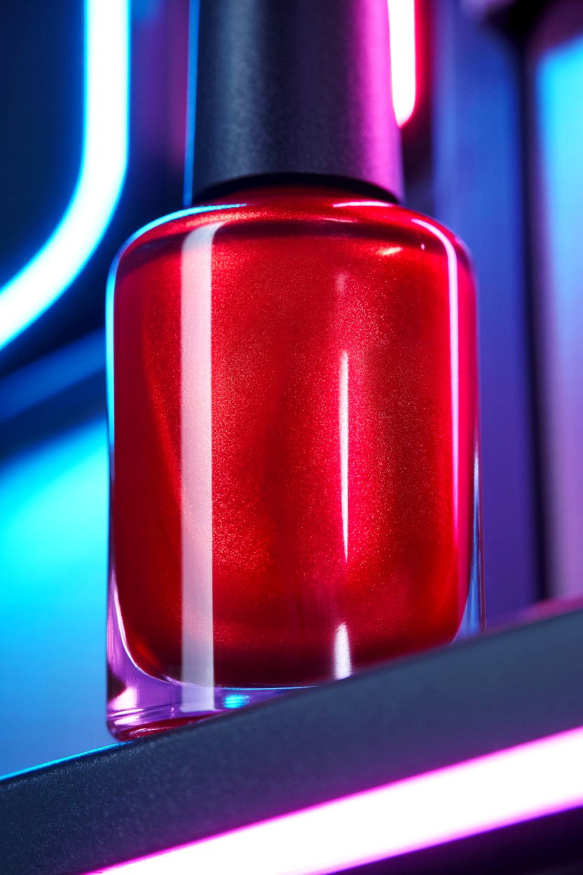 Metallic Red Polish - 25 Easy Valentine's Day Nail Designs