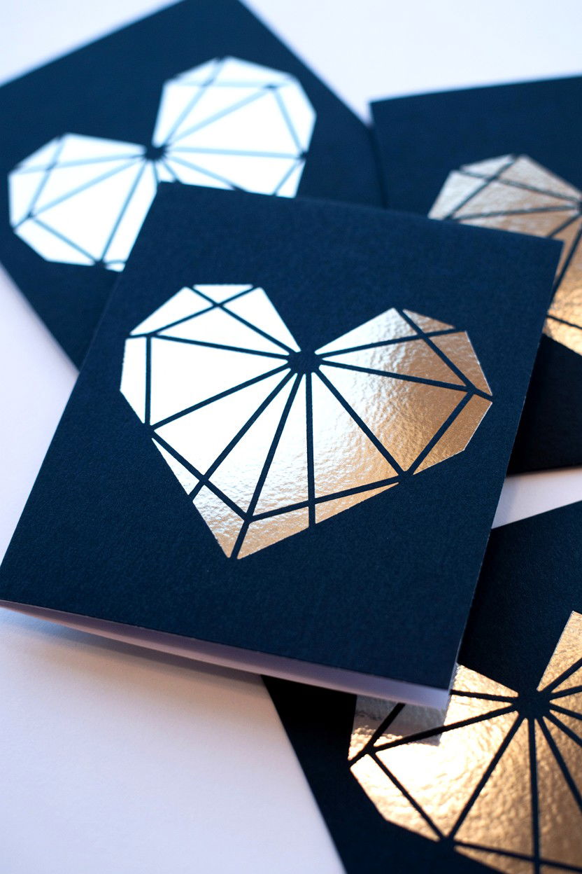 Metallic Silver Valentine Cards - 25 Valentine's Day Stationery Ideas