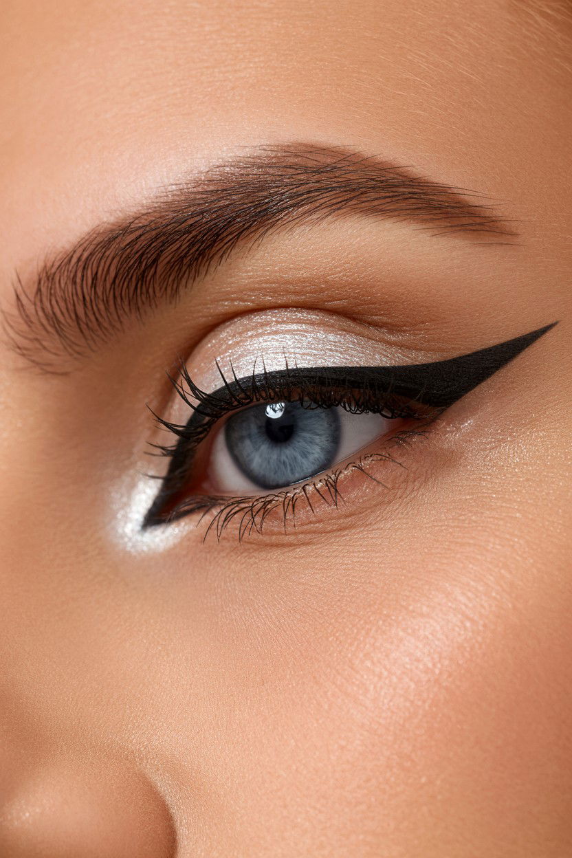 Metallic fox eye liner - 25 Valentine's Day Fox Eye Makeup