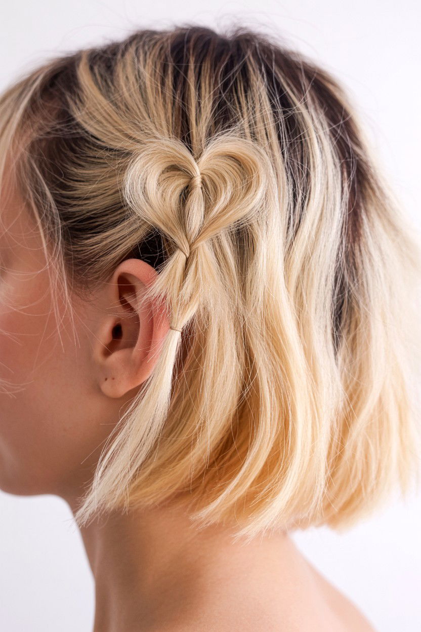 Micro Heart Braid - 25 Heart Braid Valentine's Day Ideas