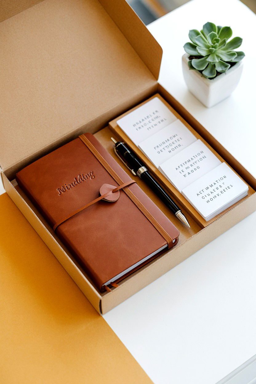 Mindful journaling gift box - 25 Valentine's Day Relaxation Gift Basket Ideas