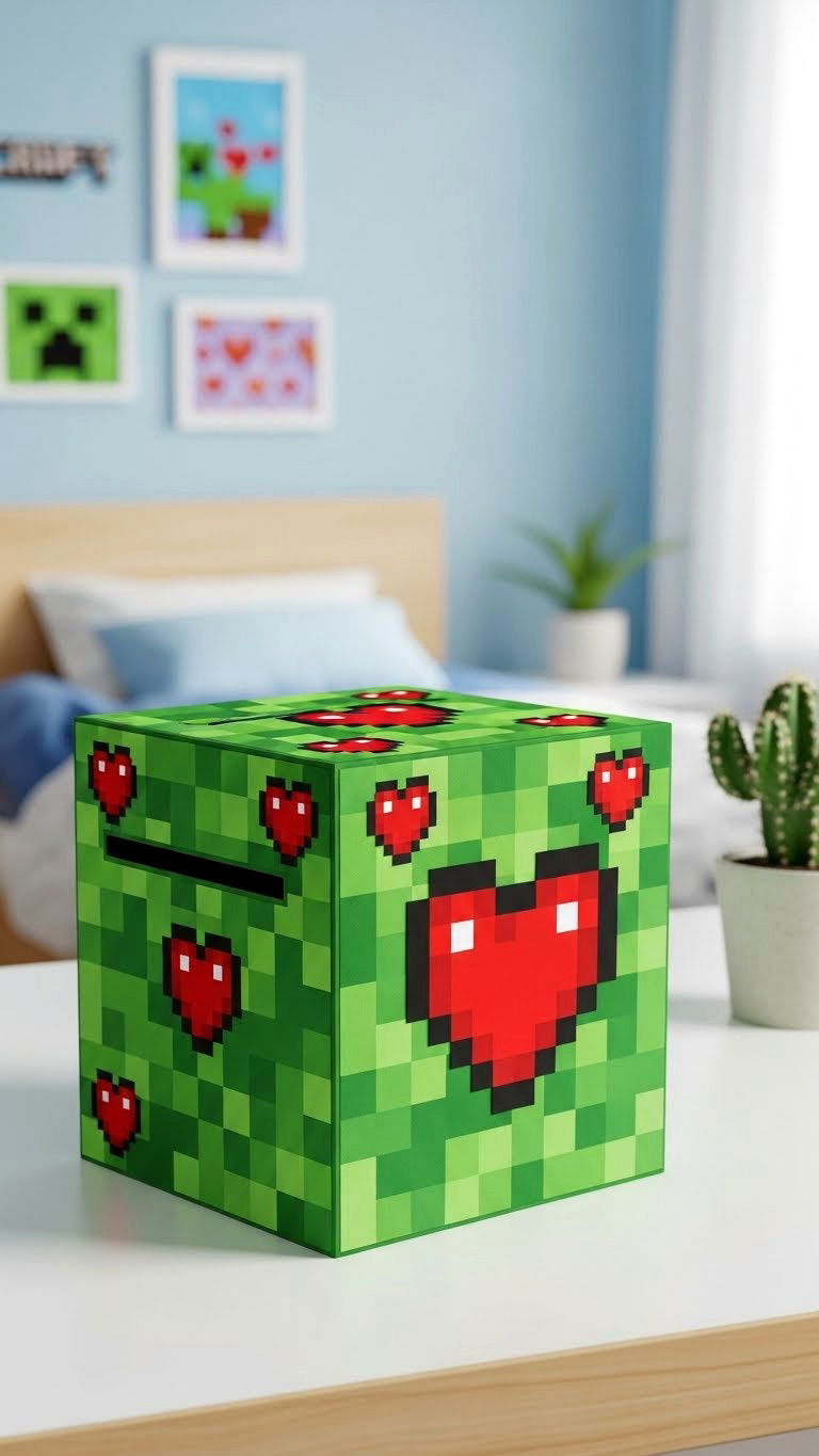 Minecraft Valentine Box - 25 valentine's day box ideas