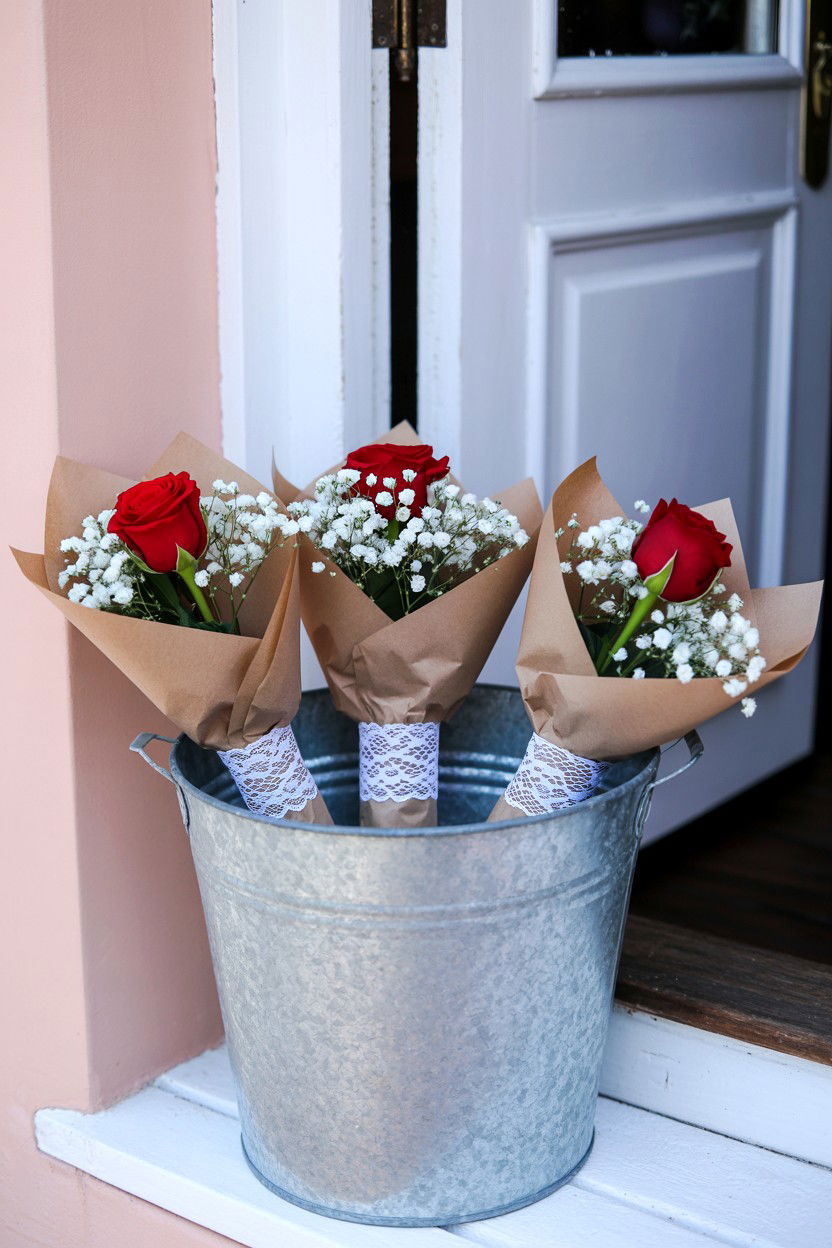 Mini Flower Bouquet - 25 Valentine's Day Party Favor Ideas