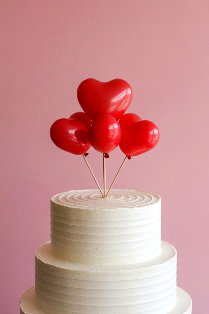 Mini Heart Balloon Cake Topper - 25 Heart Balloon Decoration Ideas