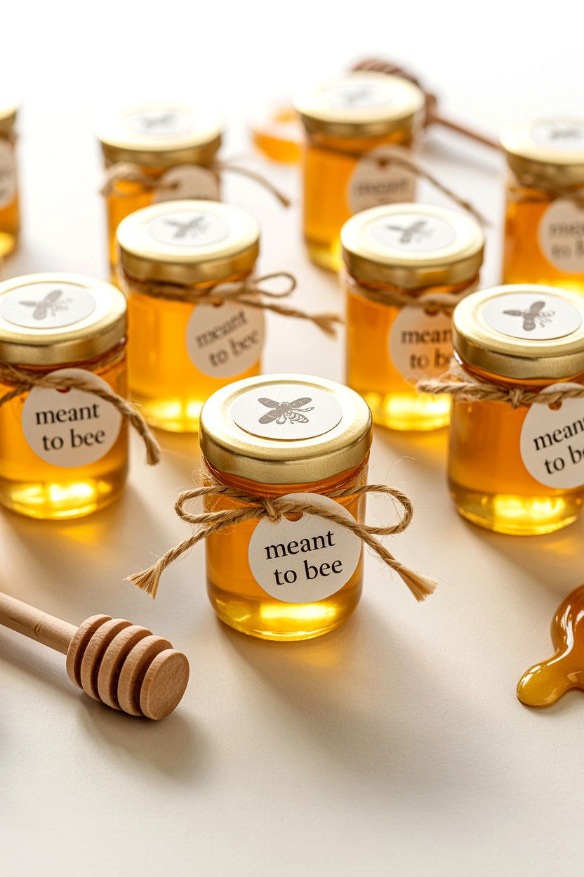 Mini Honey Jars - 25 Valentine's Day Wedding Favor Ideas