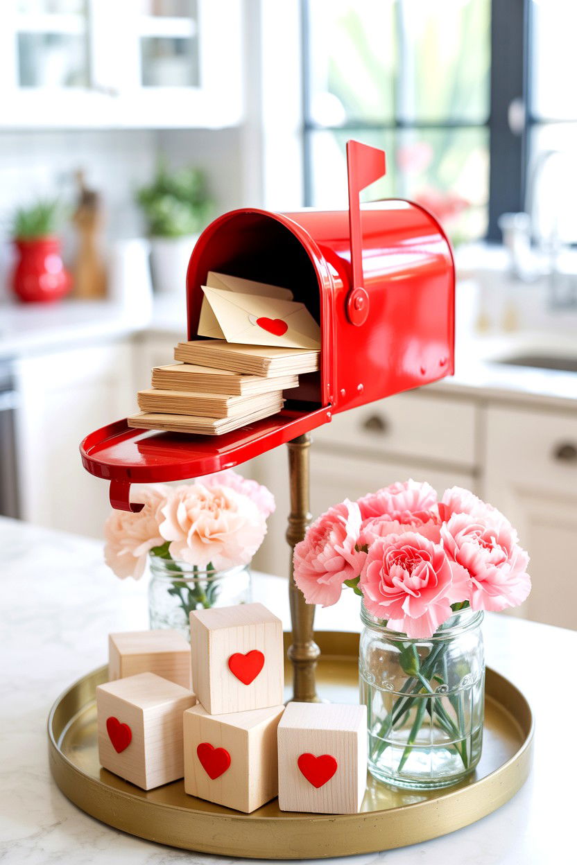 Mini Mailbox Valentine - 25 Farmhouse Valentine's Day Tiered Tray Ideas