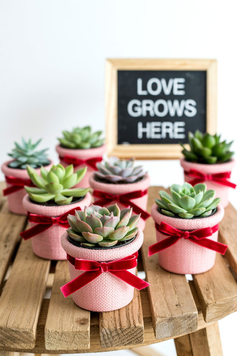 Mini Succulent - 25 Valentine's Day Party Favor Ideas