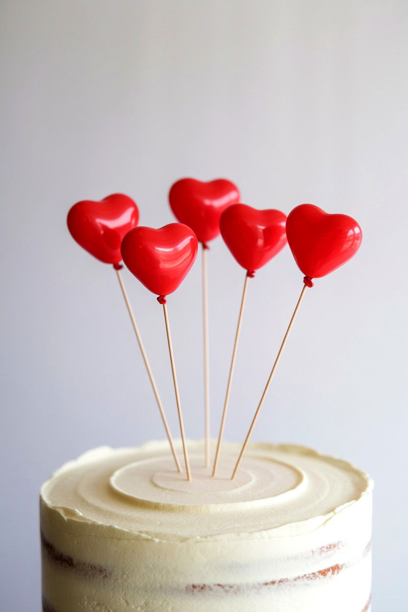 Miniature Balloon Cake Topper - 25 Valentine's Day Balloon Ideas