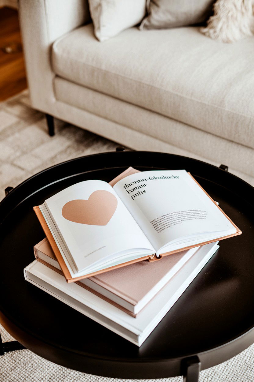 Minimalist Coffee Table Books - 25 Minimalist Valentine's Day Decor Ideas