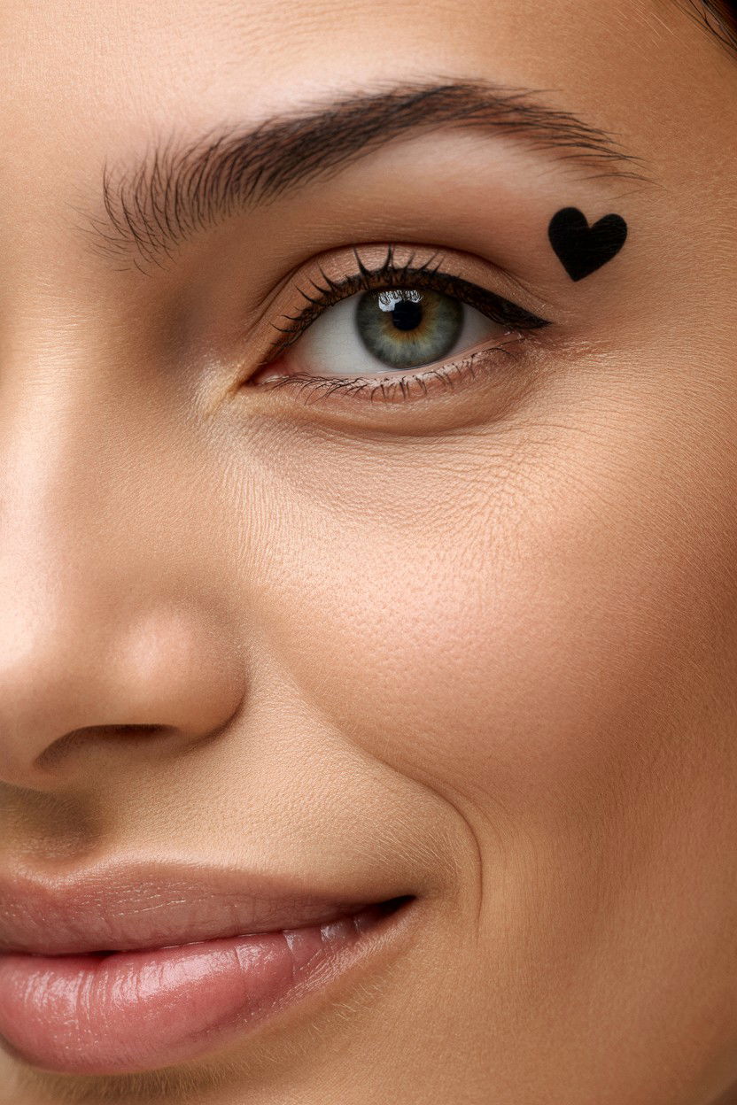 Minimalist Heart Detail - 25 Heart Makeup Valentine's Day Ideas