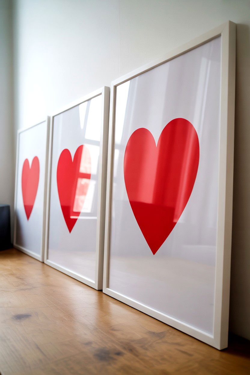 Minimalist Heart Prints - 25 Valentine's Day Gallery Wall Ideas