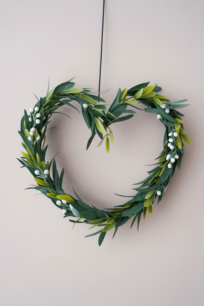 Minimalist Heart Wreath - 25 Modern Valentine's Day Decor Ideas